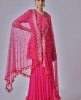 Georgette Rani Pink Bandhani Printed Sharara Suit